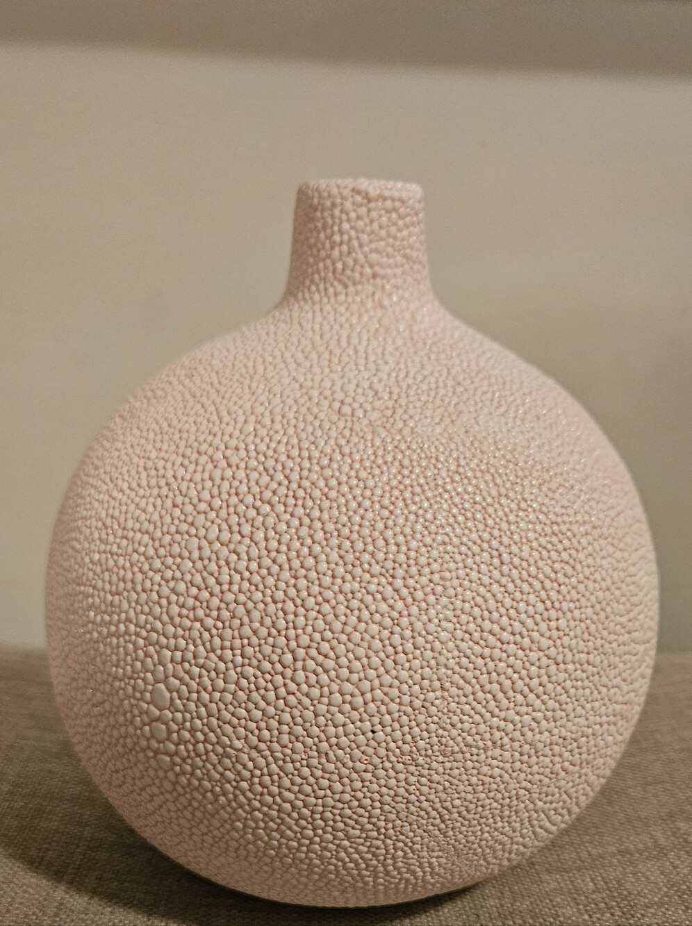 Textured Blush Pink Ceramic Decorative Vase